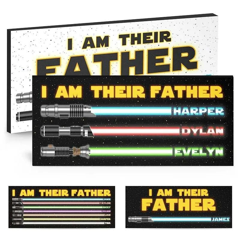 I am Their Father Sign, Christmas Gifts for Dad, Dad Wood Sign w/ Kids Names - GiftShire