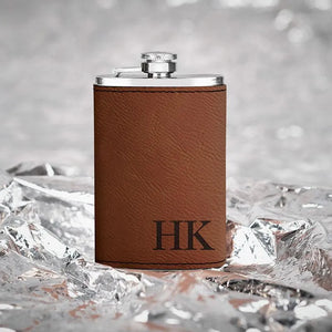 Leather Hip Thin Flask - GiftShire