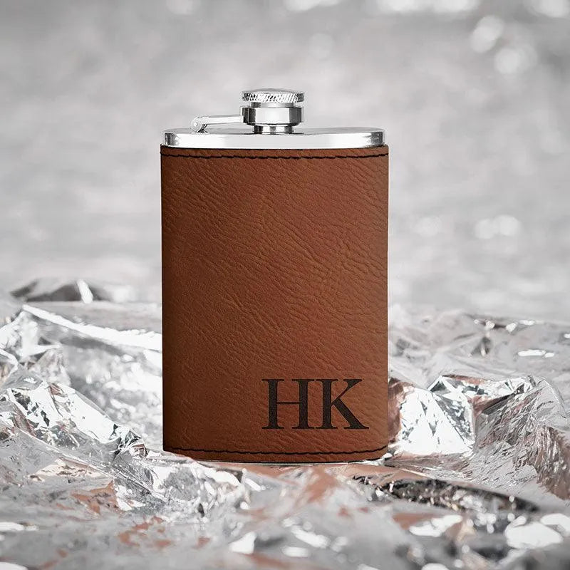 Leather Hip Thin Flask - GiftShire