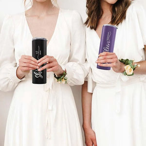 Tumbler with Straw, Bridesmaid Proposal Gifts, Skinny Tumbler for Her - GiftShire