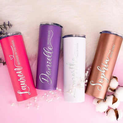 Tumbler with Straw, Bridesmaid Proposal Gifts, Skinny Tumbler for Her - GiftShire