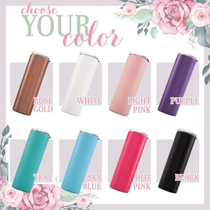 Tumbler with Straw, Bridesmaid Proposal Gifts, Skinny Tumbler for Her - GiftShire