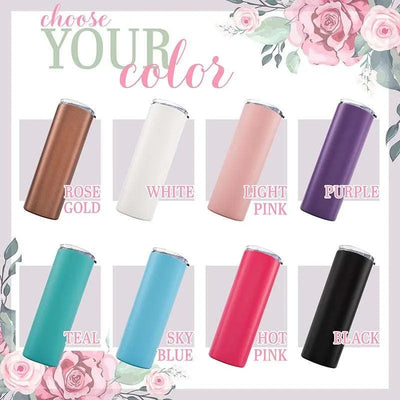 Tumbler with Straw, Bridesmaid Proposal Gifts, Skinny Tumbler for Her - GiftShire