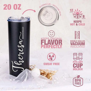 Tumbler with Straw, Bridesmaid Proposal Gifts, Skinny Tumbler for Her - GiftShire