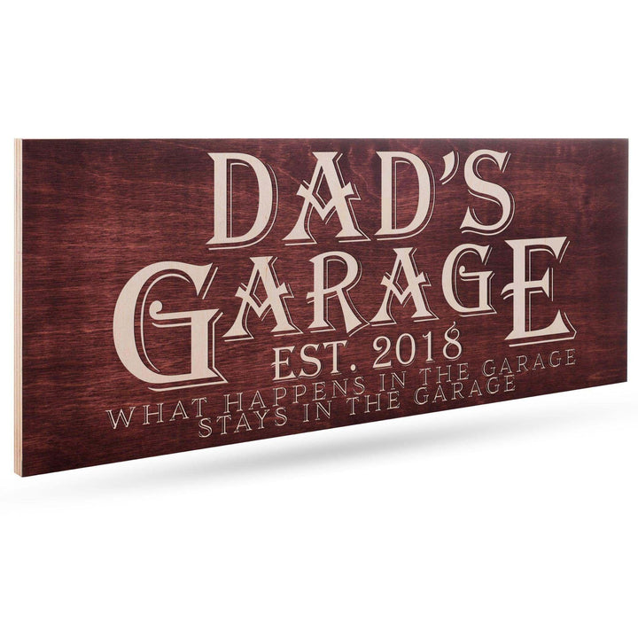 What Happens in the Garage Stays in the Garage - Personalized Garage Sign for Dad, Grandpa, Boyfriend | B095KGZVQQ - D4 - GiftShire