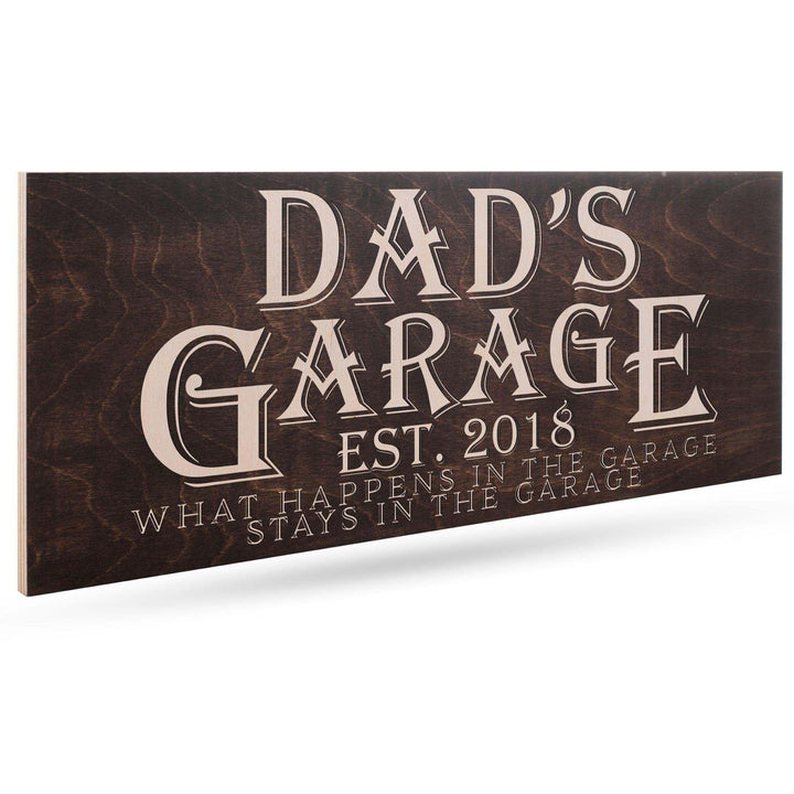 What Happens in the Garage Stays in the Garage - Personalized Garage Sign for Dad, Grandpa, Boyfriend | B095KGZVQQ - D4 - GiftShire