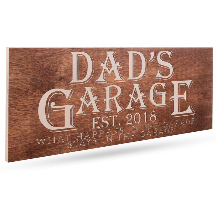What Happens in the Garage Stays in the Garage - Personalized Garage Sign for Dad, Grandpa, Boyfriend | B095KGZVQQ - D4 - GiftShire