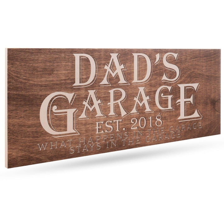 What Happens in the Garage Stays in the Garage - Personalized Garage Sign for Dad, Grandpa, Boyfriend | B095KGZVQQ - D4 - GiftShire