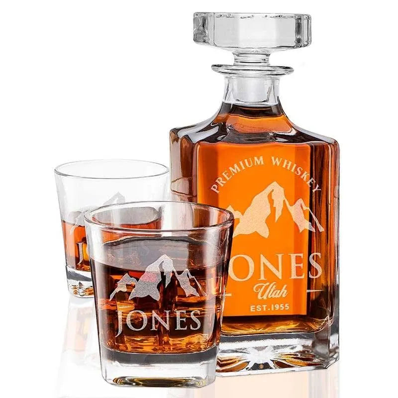 Texas Flagge Whiskey Dekanter Mit Glasstopfen – Personalisiertes Geschenk Für Männer, Väter & Patrioten