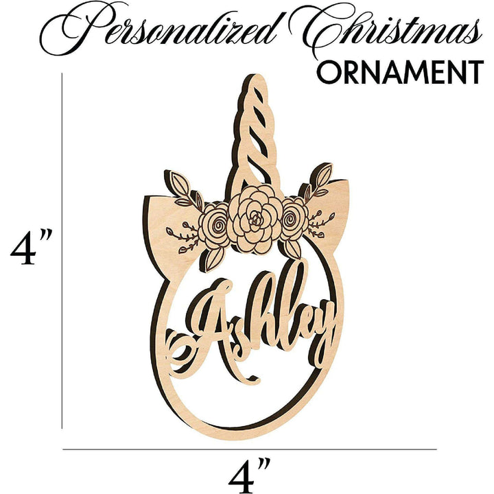 Wooden Unicorn Ornament - Personalized Unicorn Ornament | B08L3WWW91 - UNICORN - GiftShire