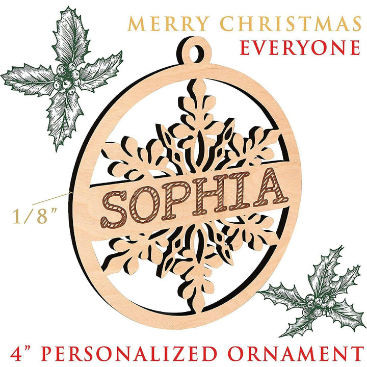Xmas Decorations Engraved Pylwood Tree Ornament - Personalized Christmas Ornament | B08L6SSVXJ - XMAS - GiftShire